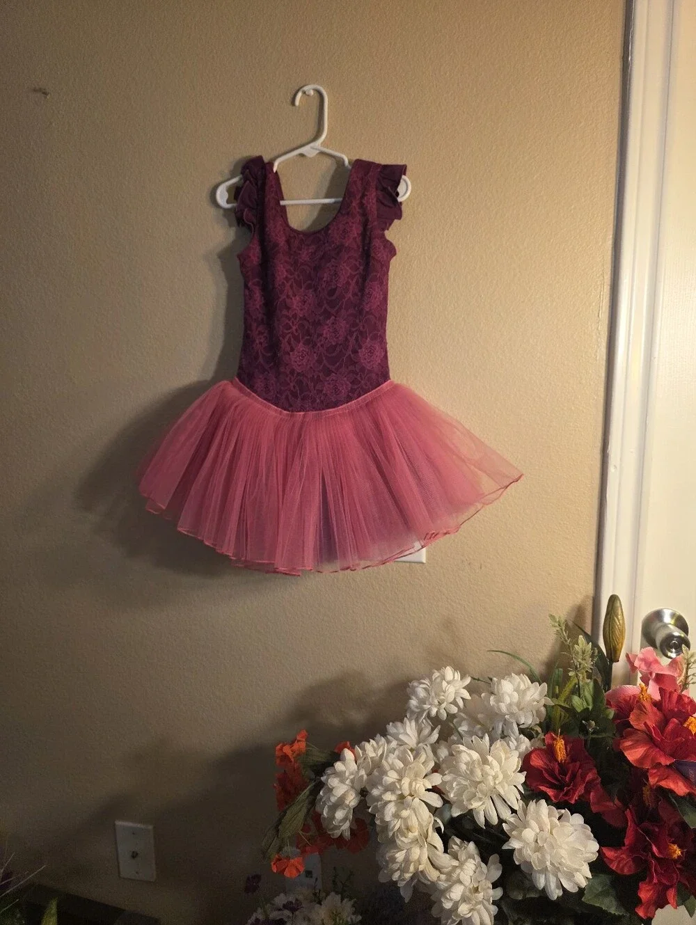 Girls Purple Lace Bodice Pink Tulle Dance Costume